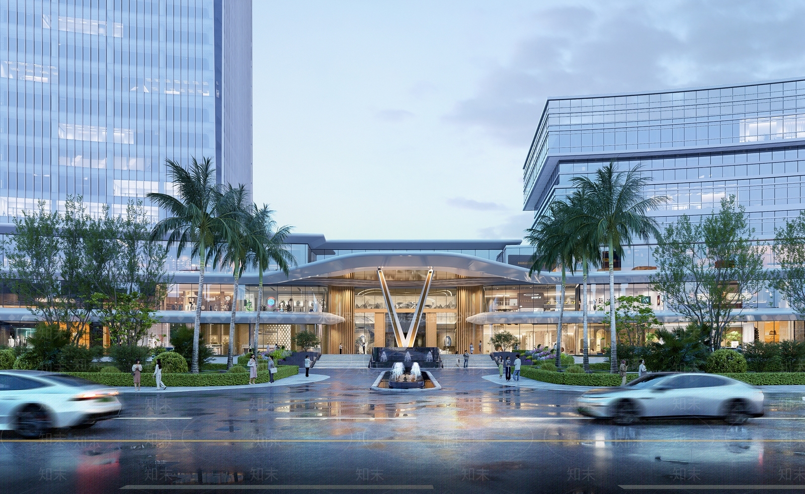 现代简约商业建筑SU模型下载【ID:1179003598】