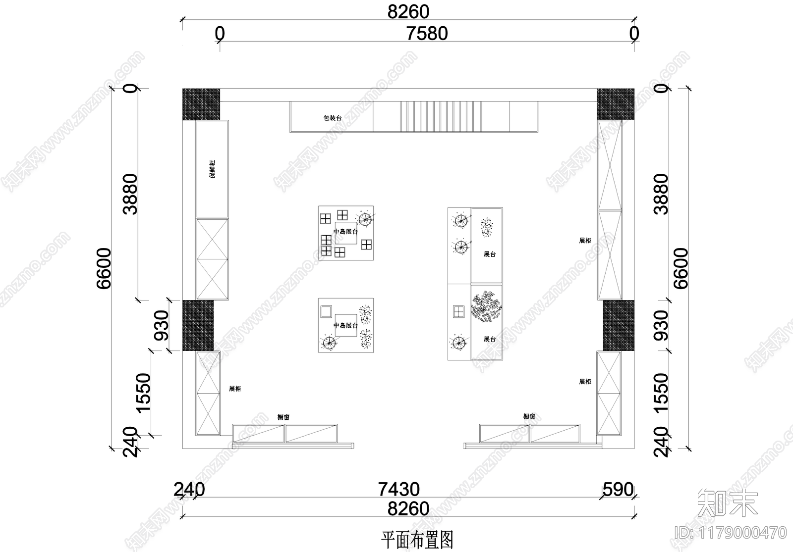 花店cad施工图下载【ID:1179000470】