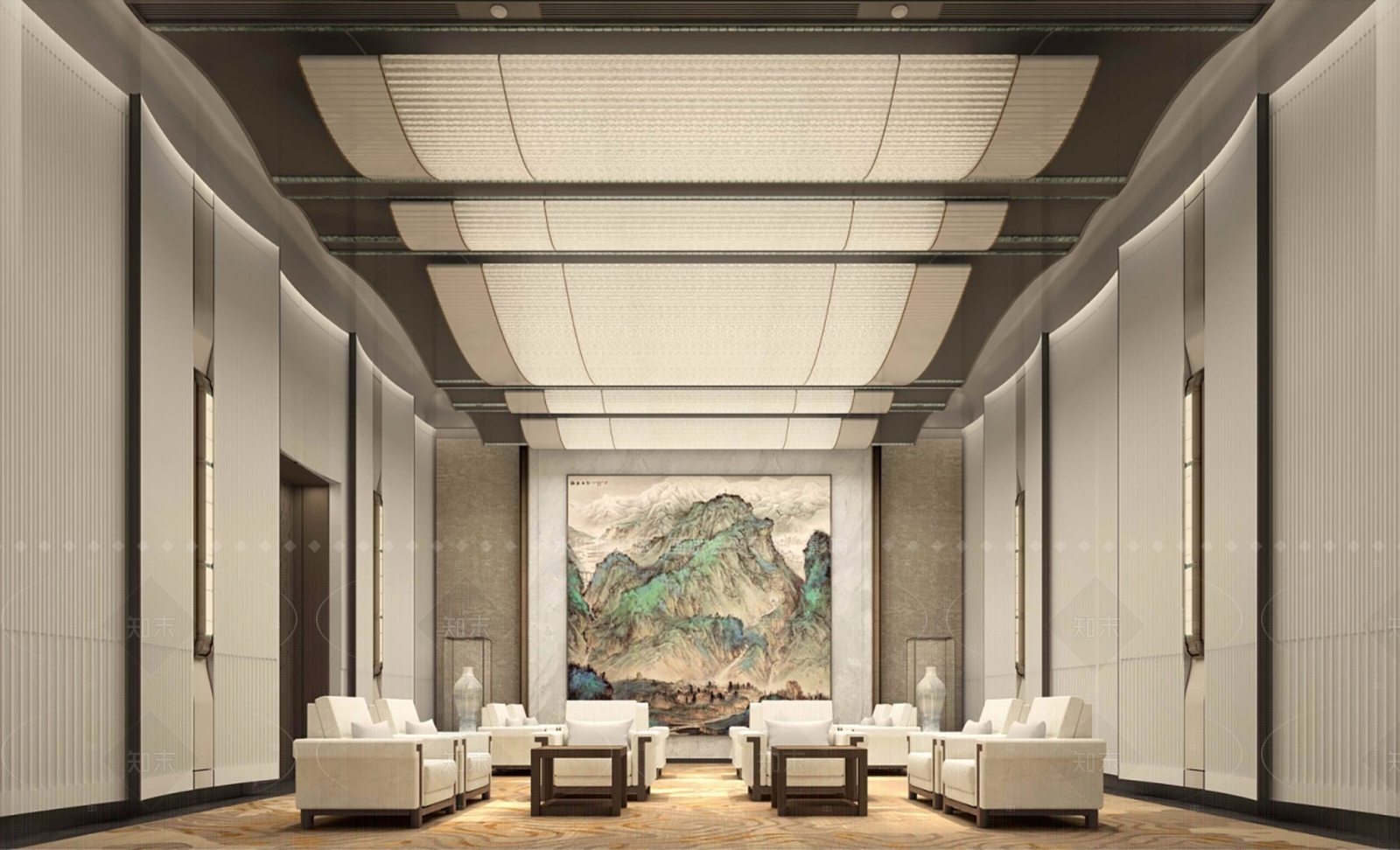 新中式接待室3D模型下载【ID:1179003766】
