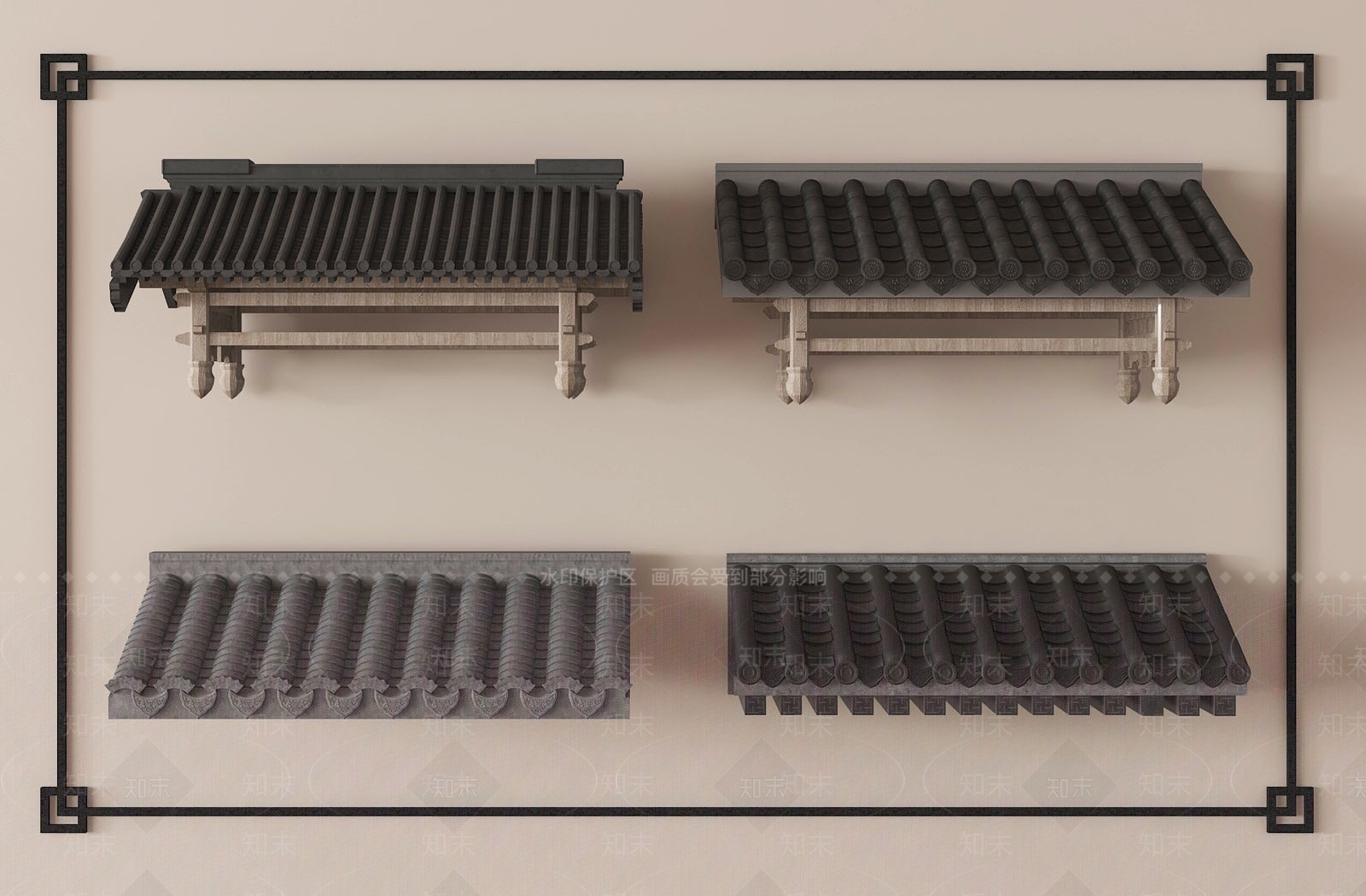 中式屋檐3D模型下载【ID:1179003704】