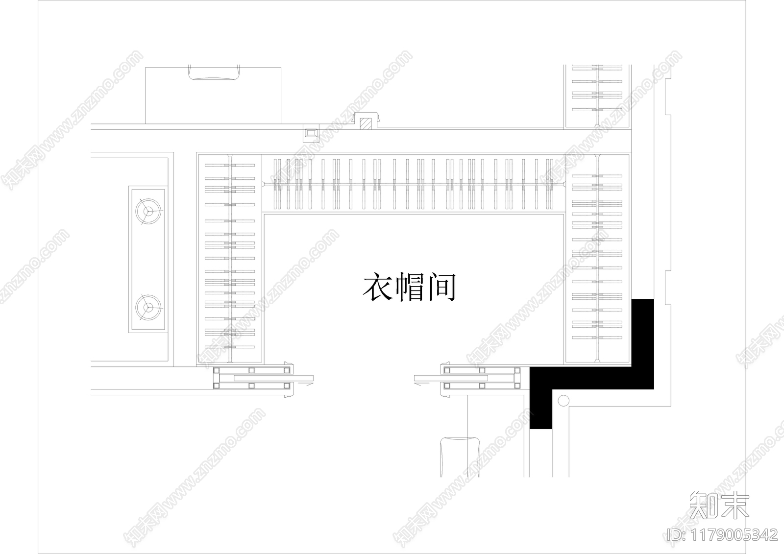 衣帽间施工图下载【ID:1179005342】