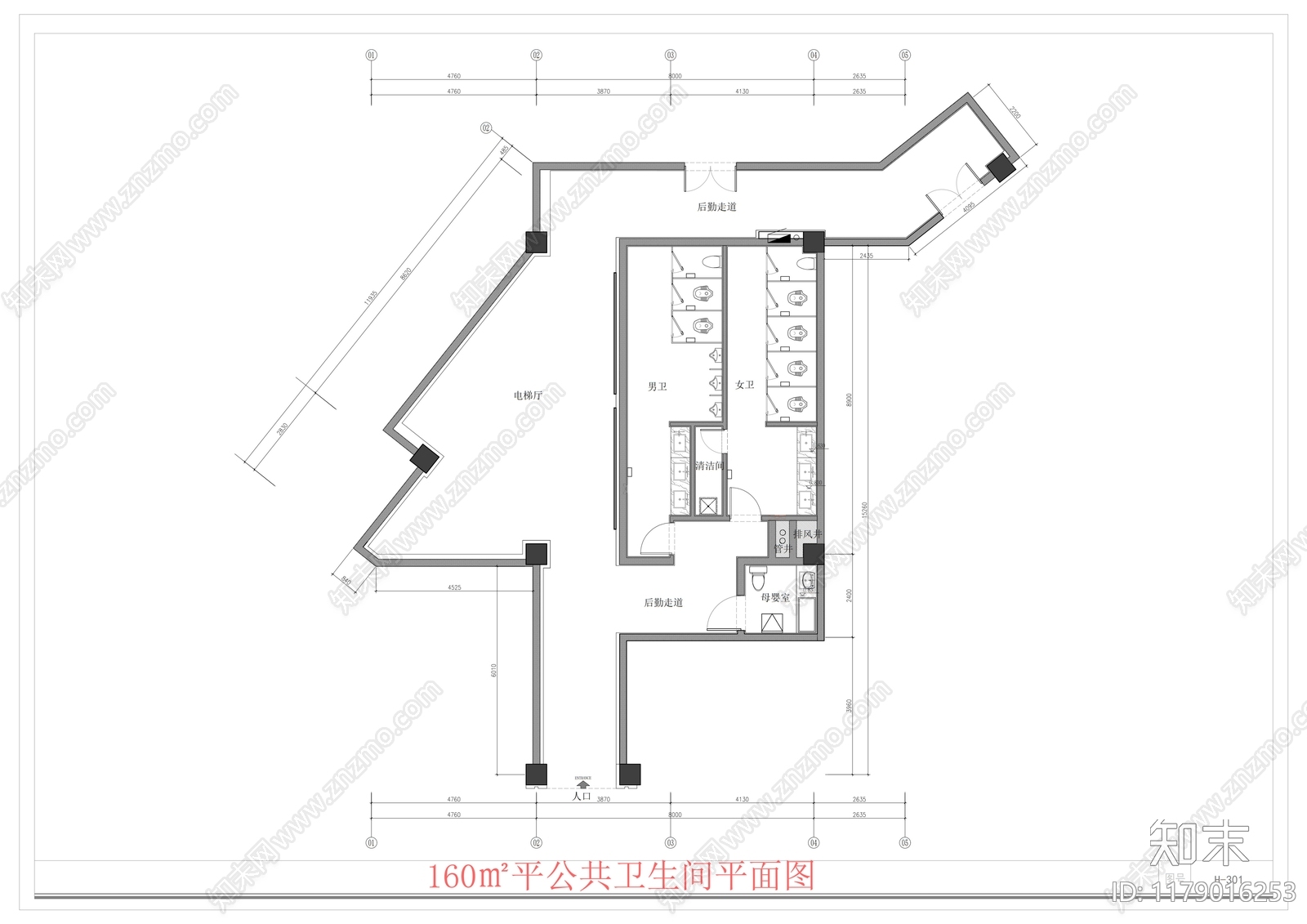 现代卫生间cad施工图下载【ID:1179016253】