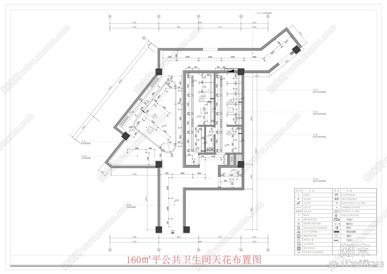 现代卫生间cad施工图下载【ID:1179016253】