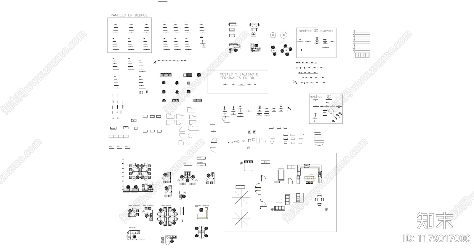现代综合家具图库cad施工图下载【ID:1179017000】