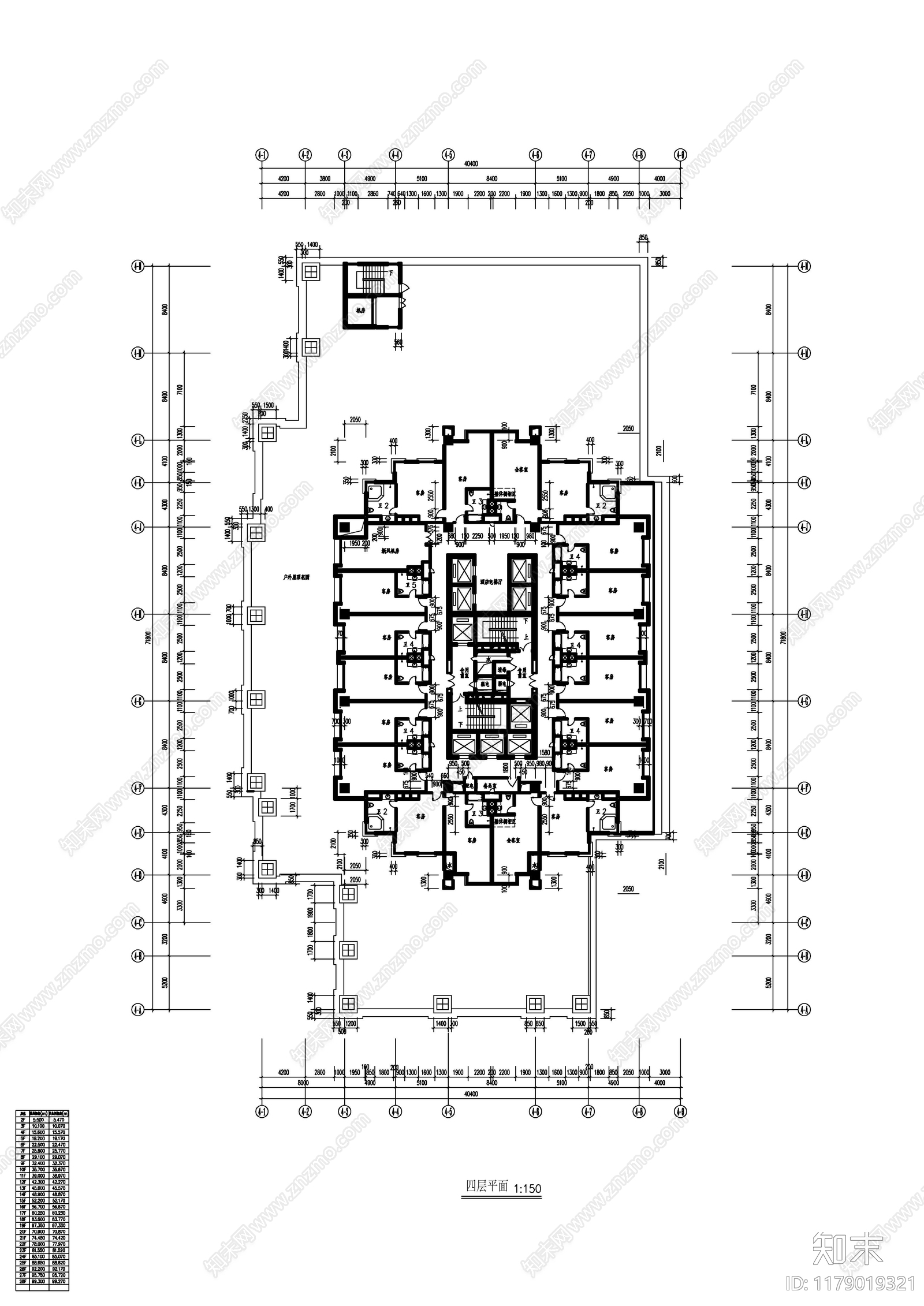 现代酒店建筑cad施工图下载【ID:1179019321】