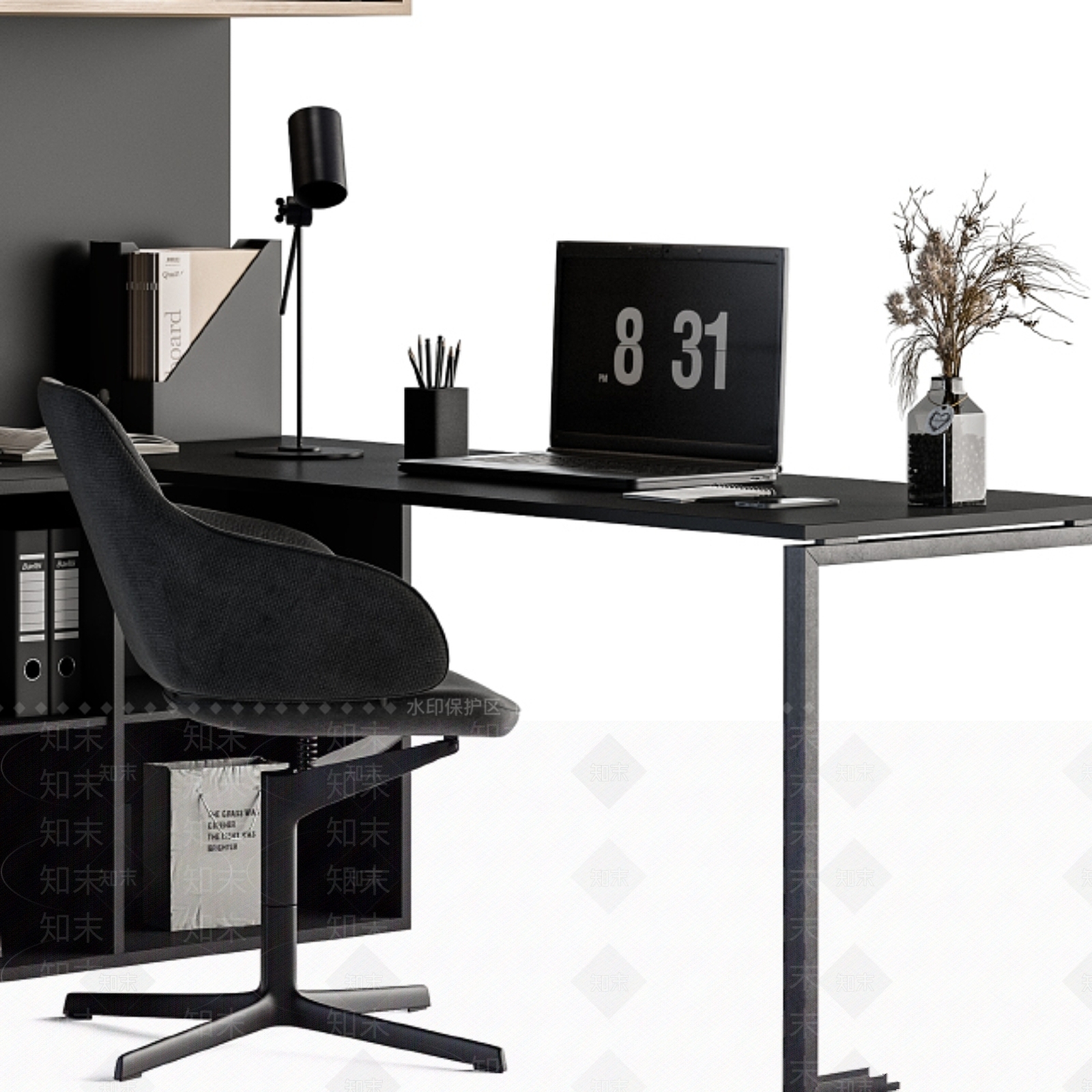 办公桌椅3D模型下载【ID:1179022331】