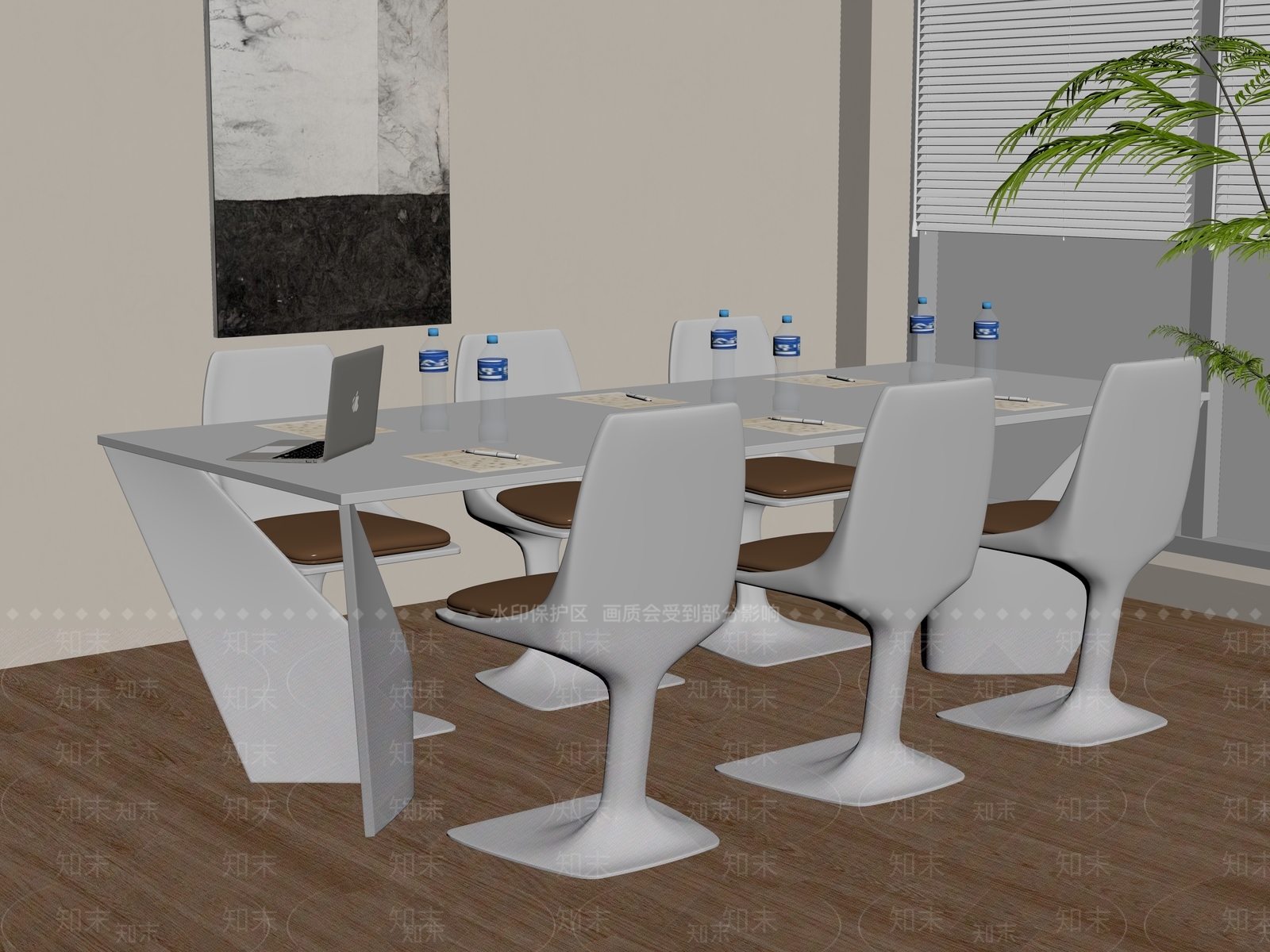 现代会议桌椅SU模型下载【ID:1179034026】