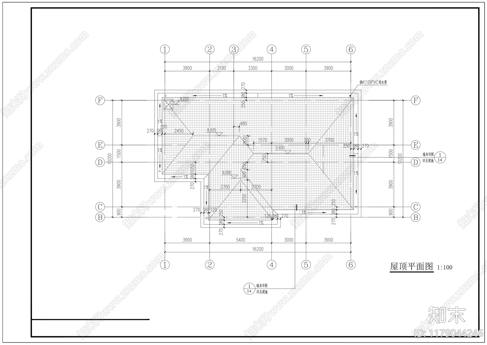 新中式别墅建筑施工图下载【ID:1179044246】