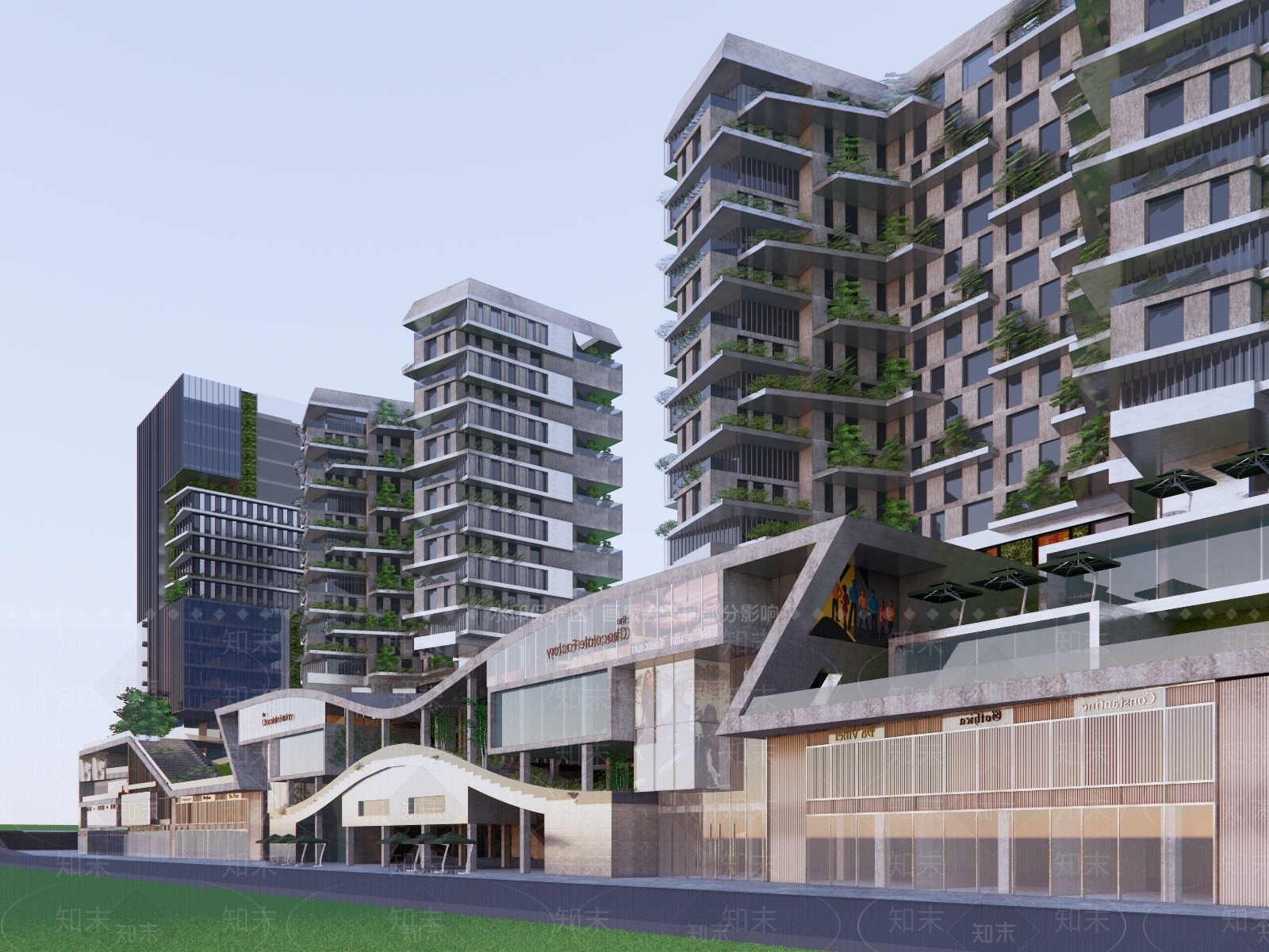 现代商场建筑SU模型下载【ID:1179044905】