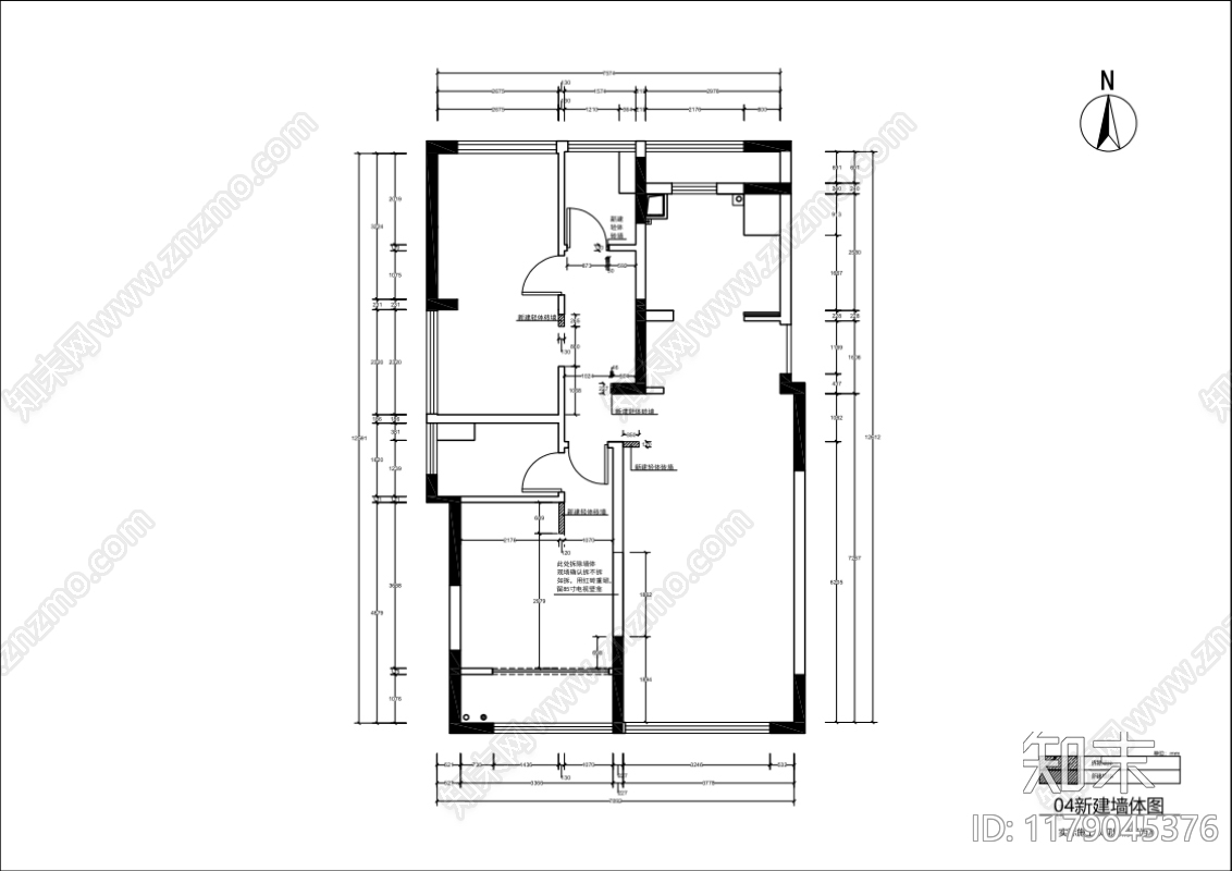 平层cad施工图下载【ID:1179045376】