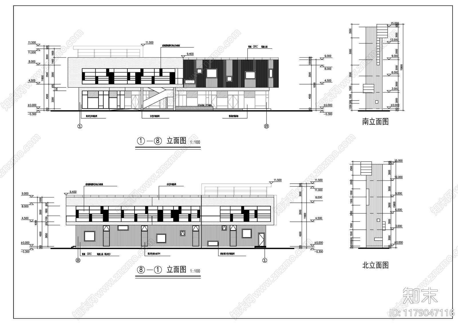 现代商业街cad施工图下载【ID:1179047116】