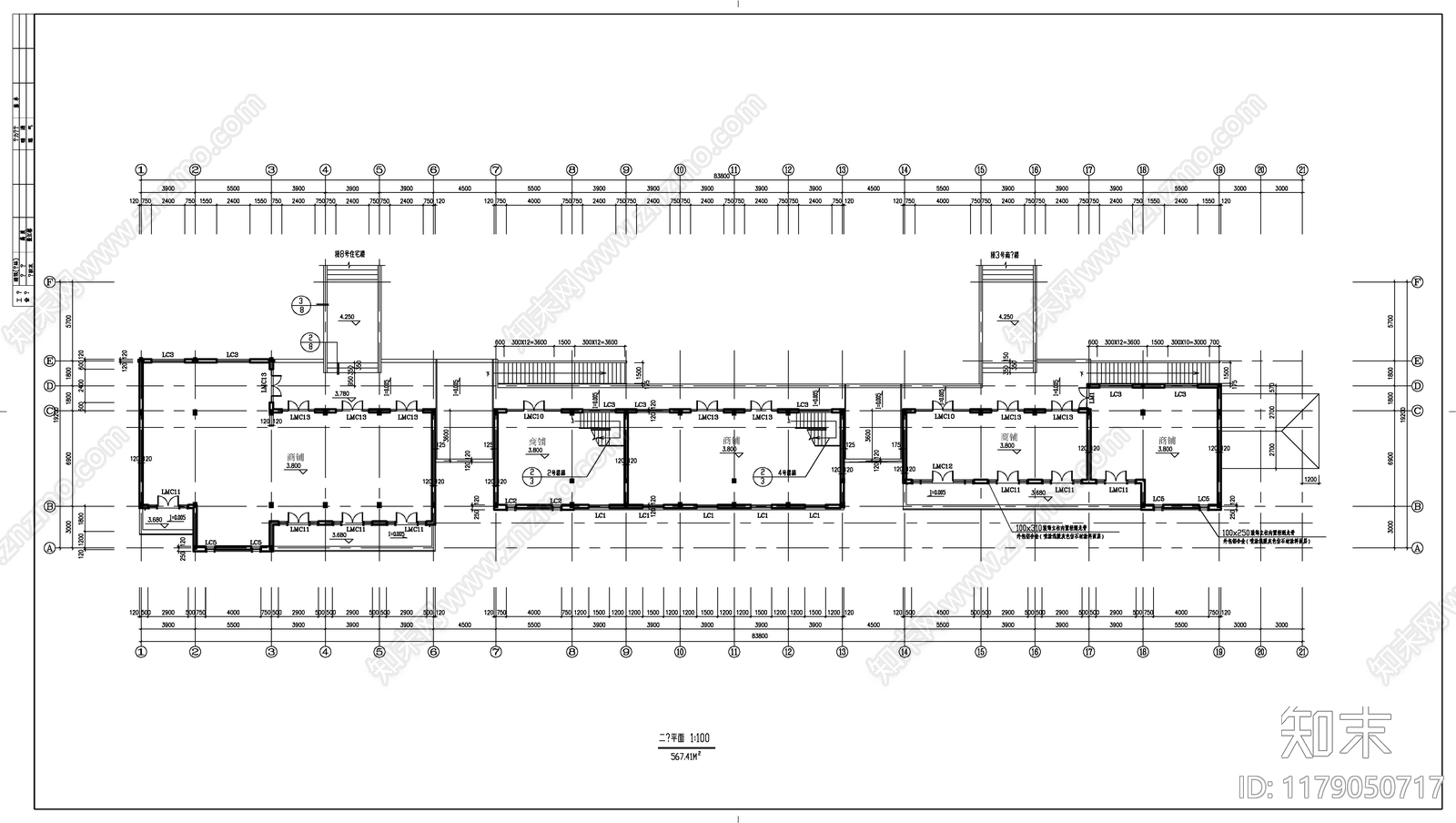 现代商业街cad施工图下载【ID:1179050717】