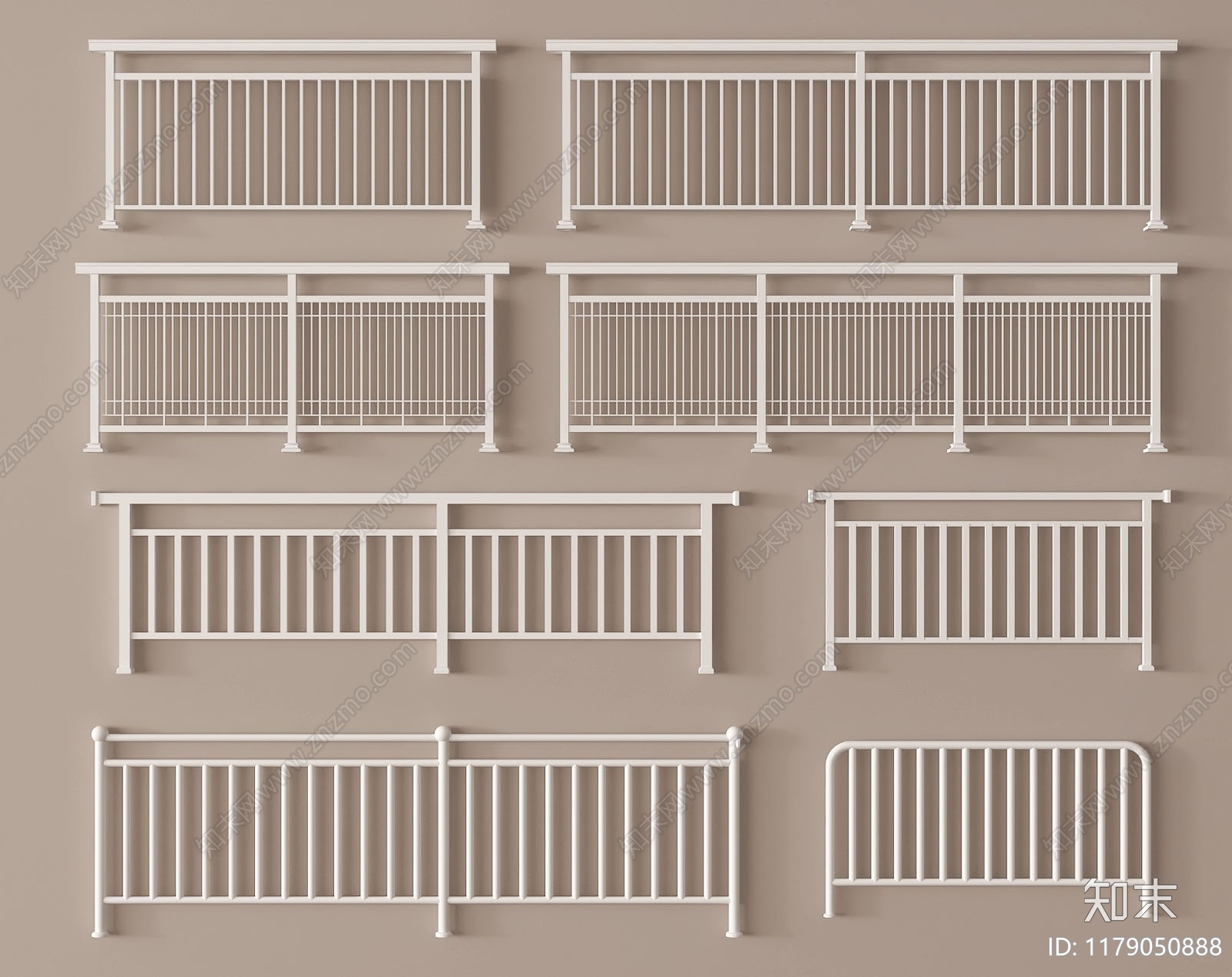 现代栏杆3D模型下载【ID:1179050888】