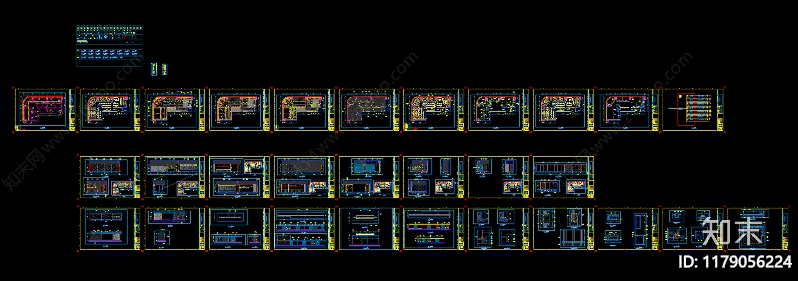 现代整体办公空间cad施工图下载【ID:1179056224】