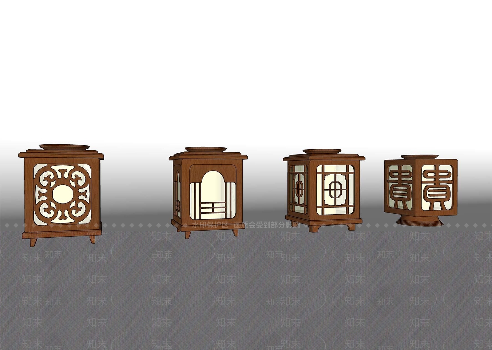 中式灯笼SU模型下载【ID:1179056225】
