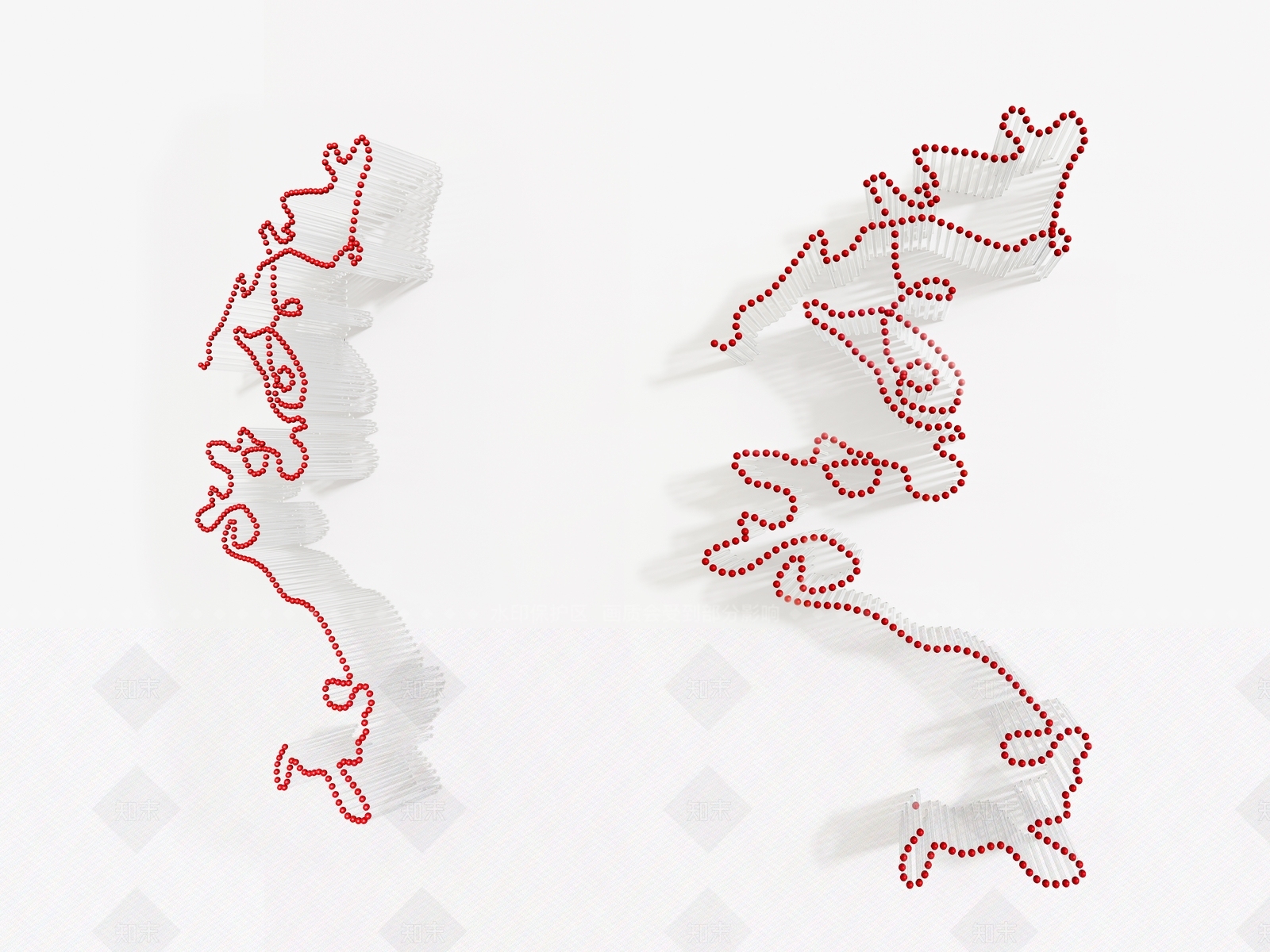 现代墙面装置艺术品3D模型下载【ID:1179056720】