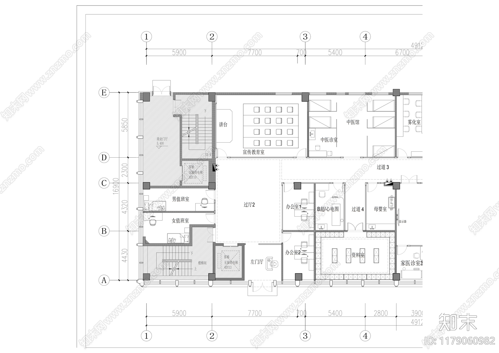 现代医院cad施工图下载【ID:1179060982】