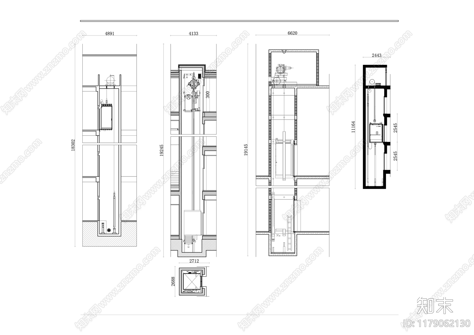 现代电梯厅cad施工图下载【ID:1179062130】