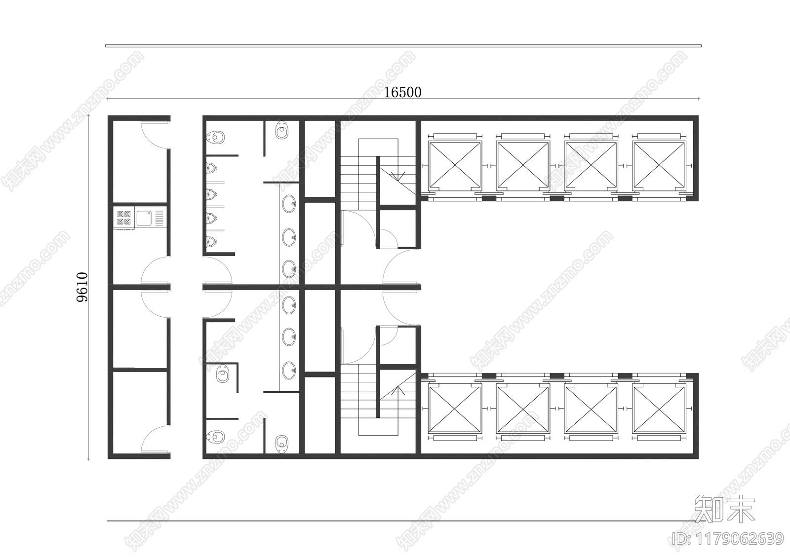 现代电梯厅cad施工图下载【ID:1179062639】