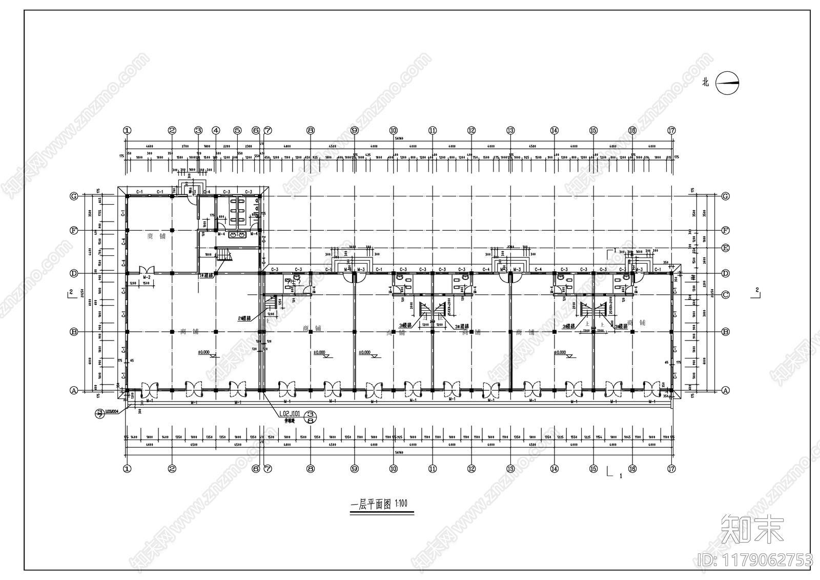 现代商业街cad施工图下载【ID:1179062753】