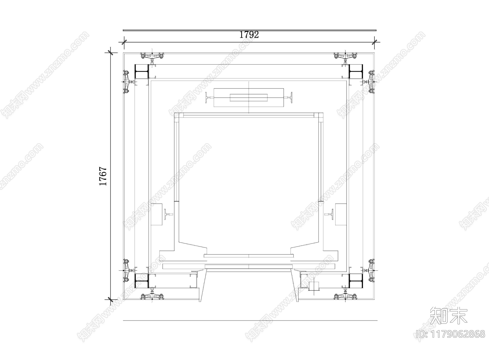 现代电梯厅施工图下载【ID:1179062868】