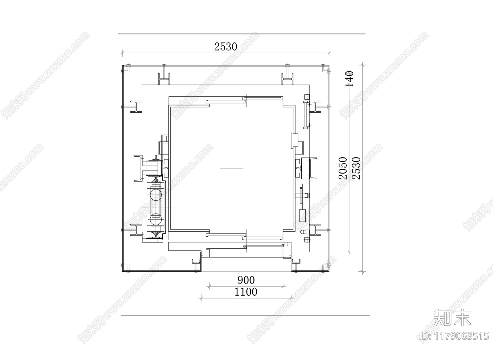 现代电梯厅cad施工图下载【ID:1179063515】