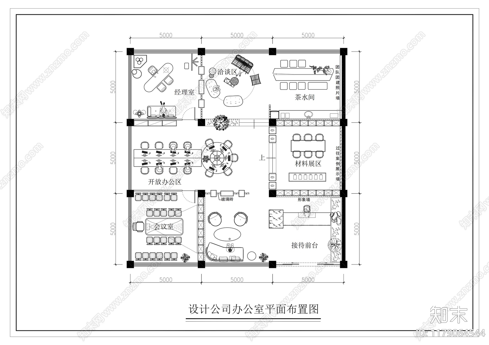 现代独立办公室施工图下载【ID:1179064544】