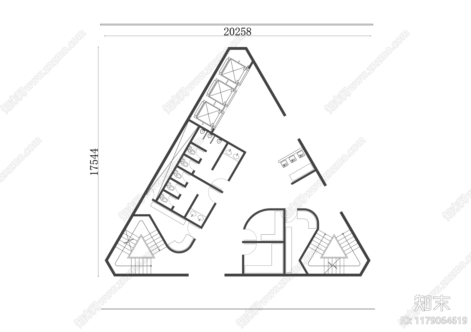 现代电梯厅cad施工图下载【ID:1179064619】