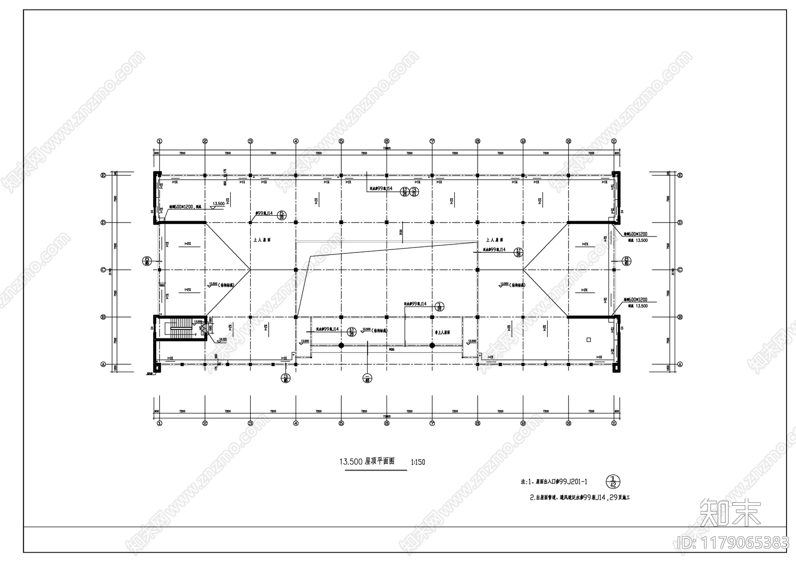 现代办公楼建筑cad施工图下载【ID:1179065383】