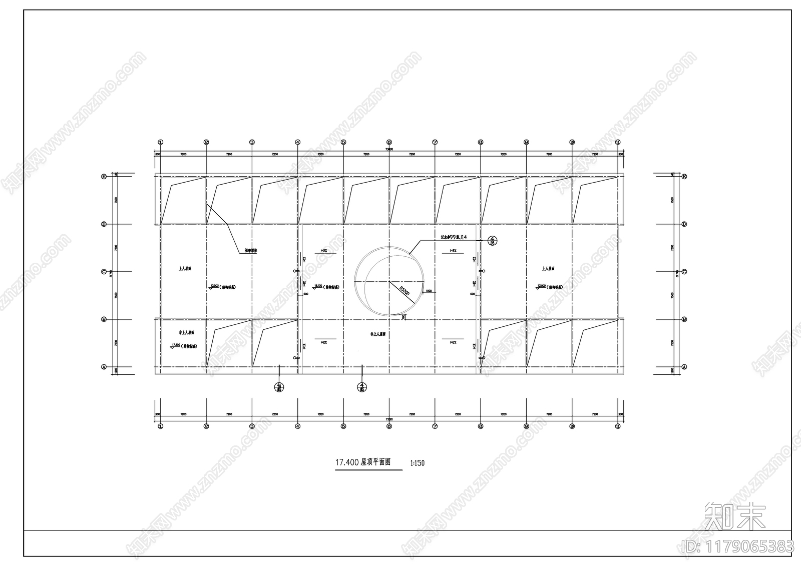 现代办公楼建筑cad施工图下载【ID:1179065383】