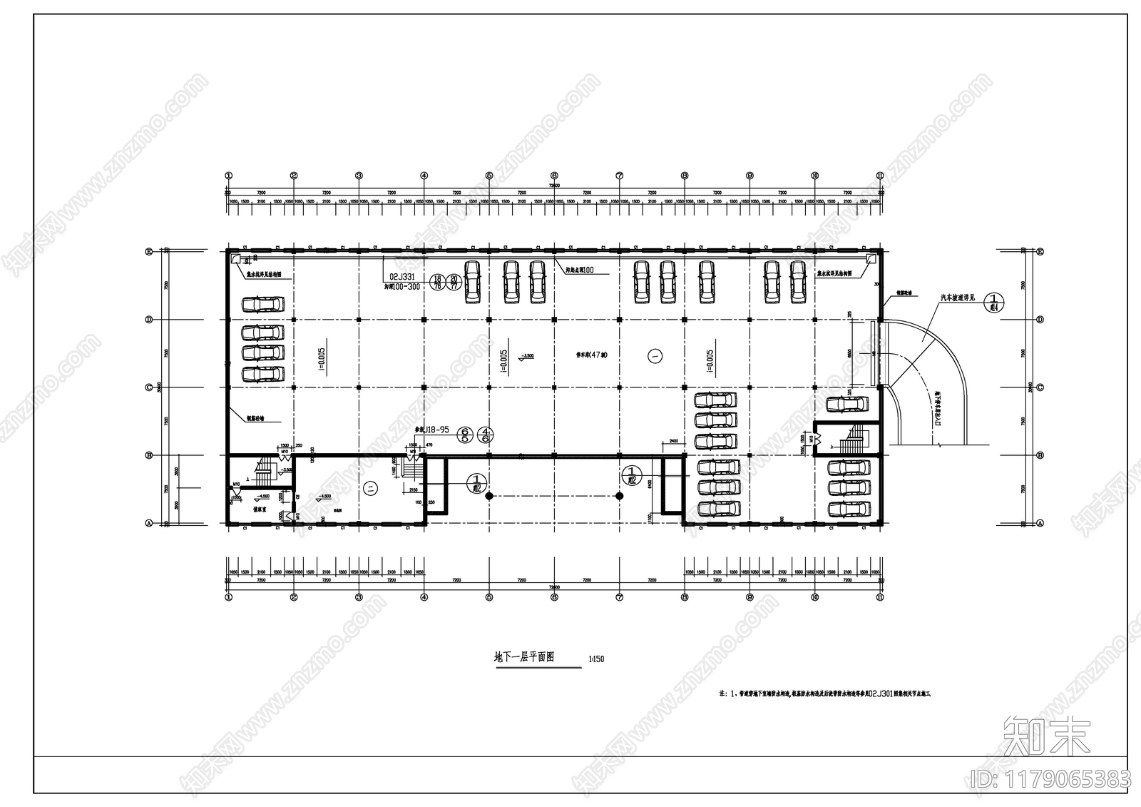 现代办公楼建筑cad施工图下载【ID:1179065383】