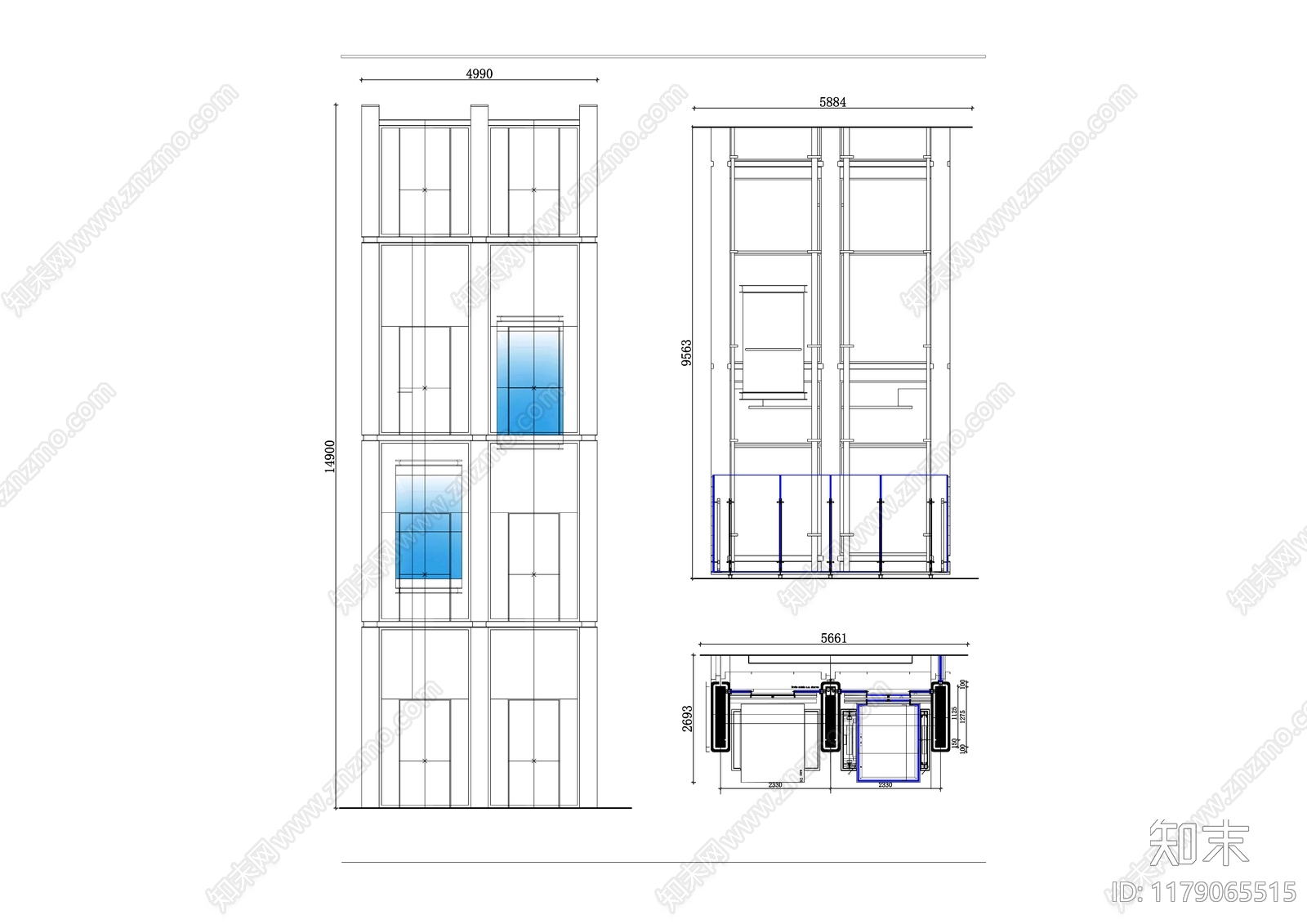 现代电梯厅cad施工图下载【ID:1179065515】