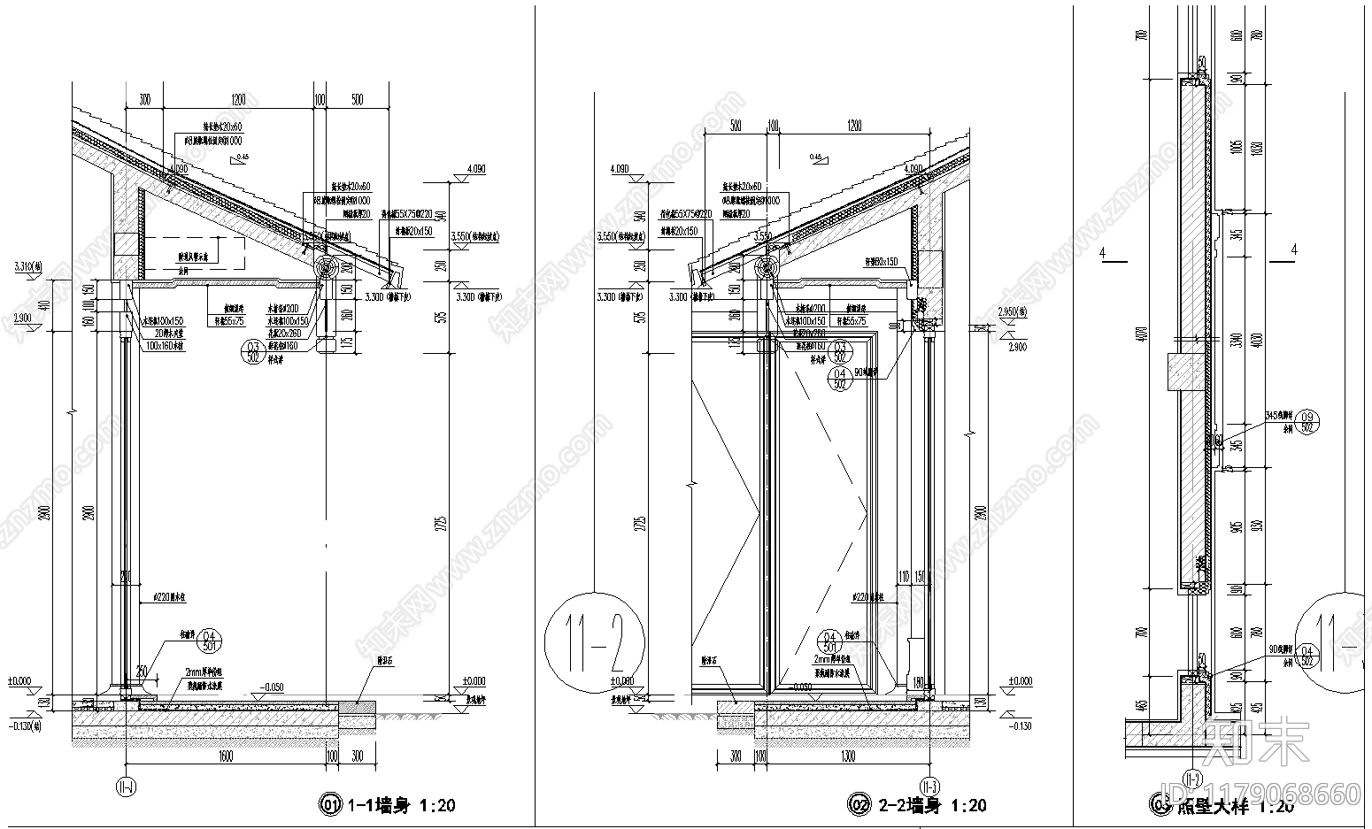 中式酒店建筑cad施工图下载【ID:1179068660】