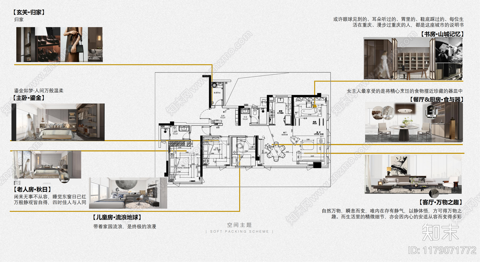 新中式平层住宅软装下载【ID:1179071772】