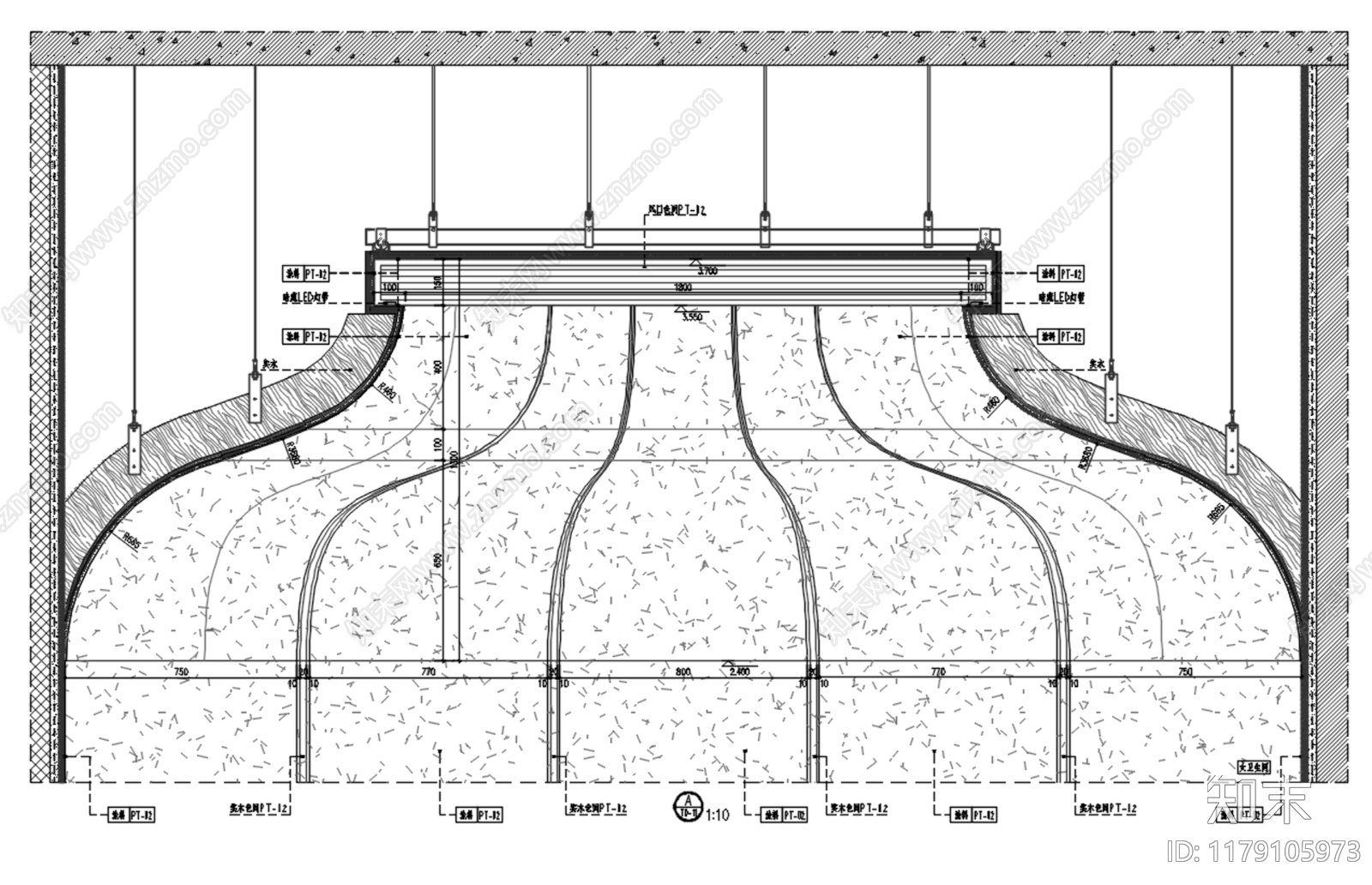吊顶节点cad施工图下载【ID:1179105973】