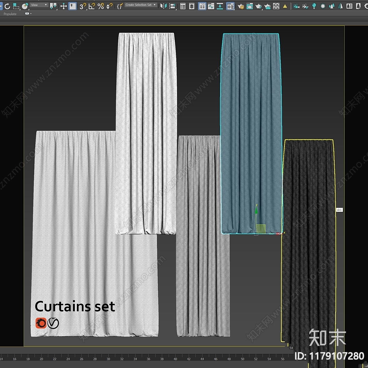 通用窗帘3D模型下载【ID:1179107280】