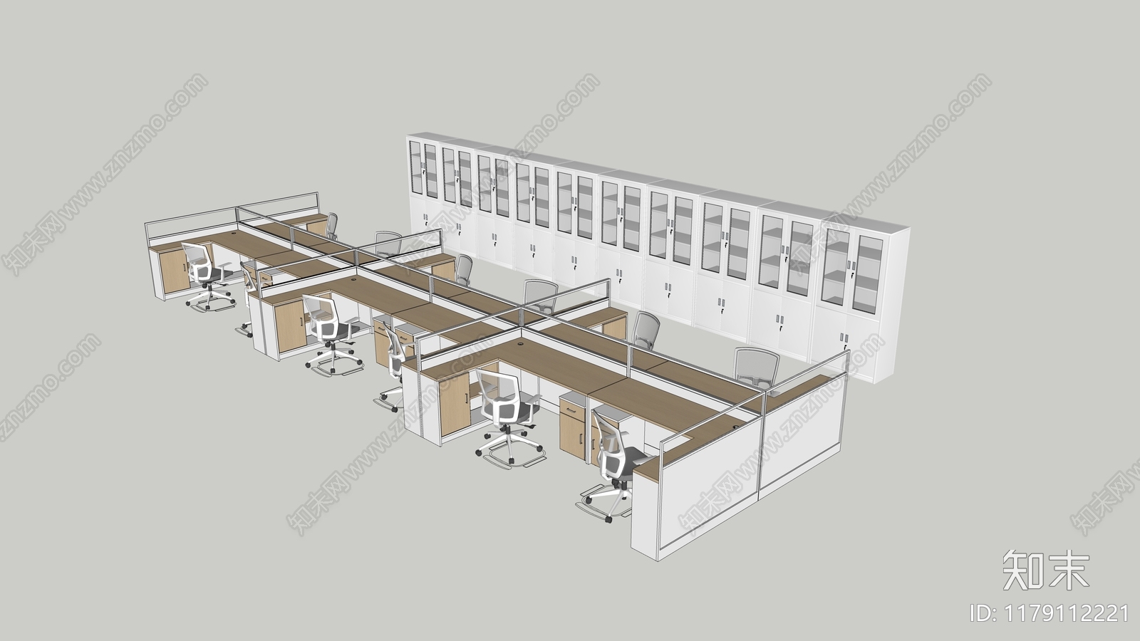 现代办公桌SU模型下载【ID:1179112221】