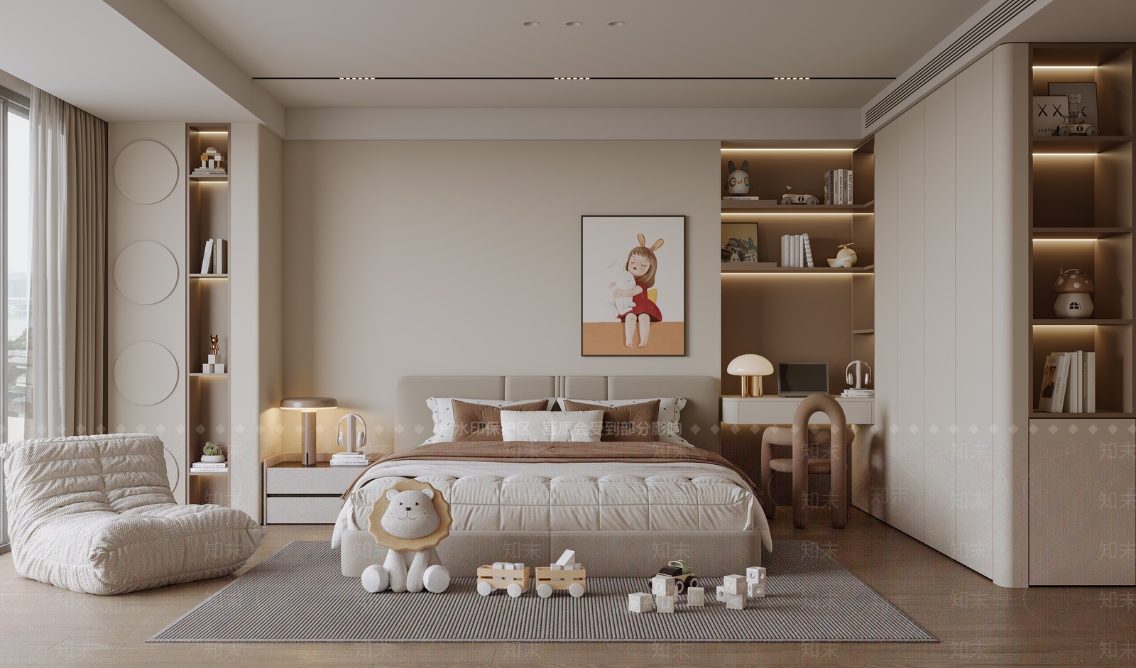 现代女孩房SU模型下载【ID:1179114352】