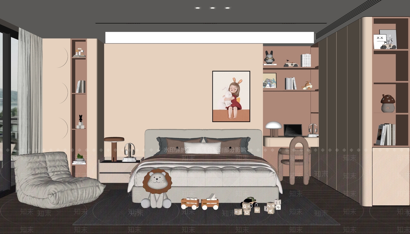 现代女孩房SU模型下载【ID:1179114352】