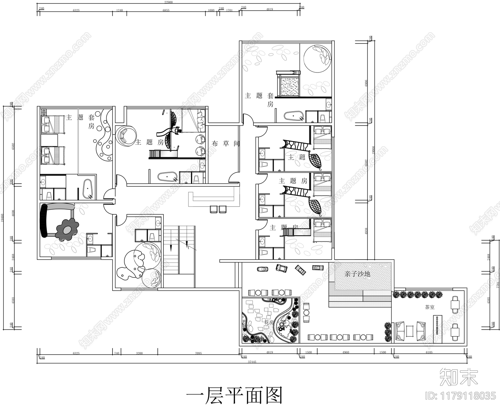 现代民宿施工图下载【ID:1179118035】