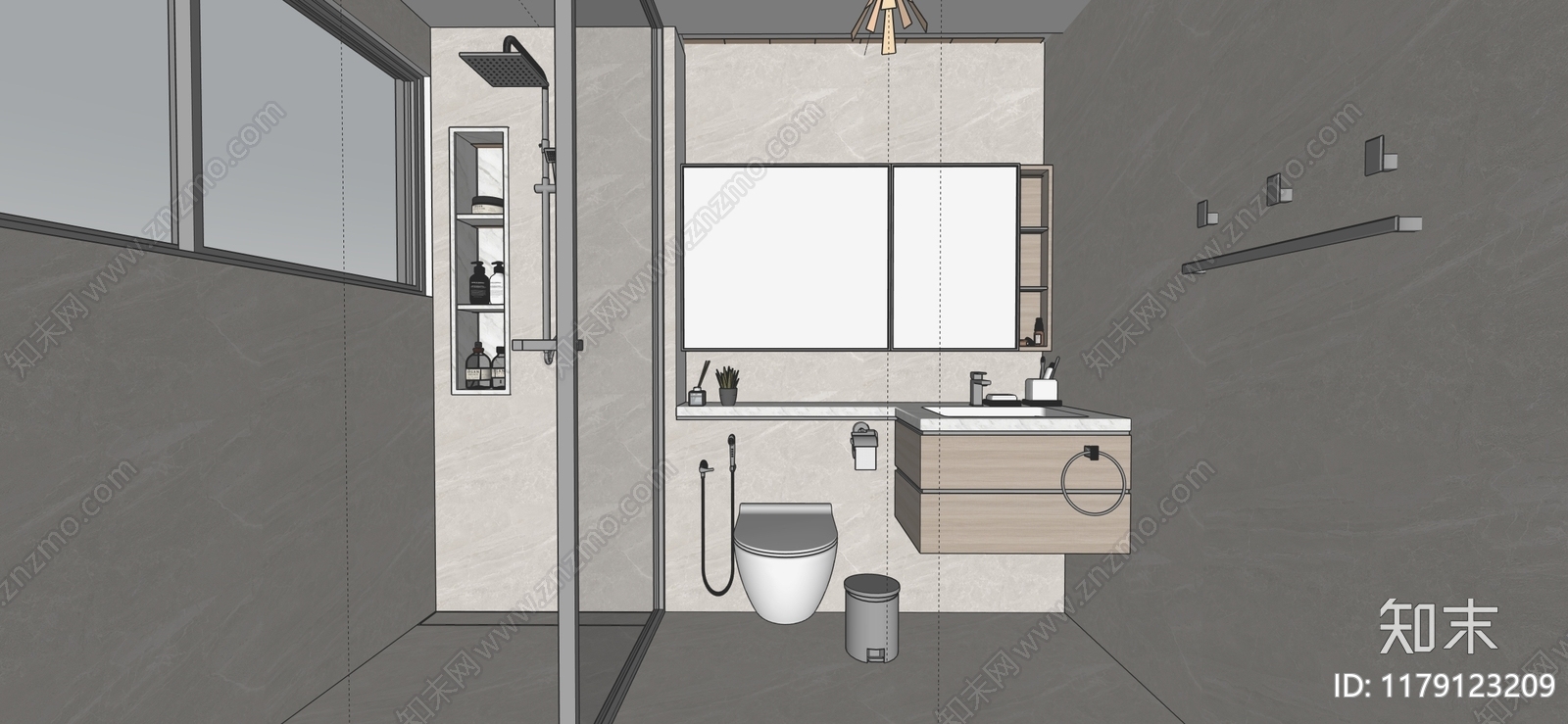 现代卫生间SU模型下载【ID:1179123209】