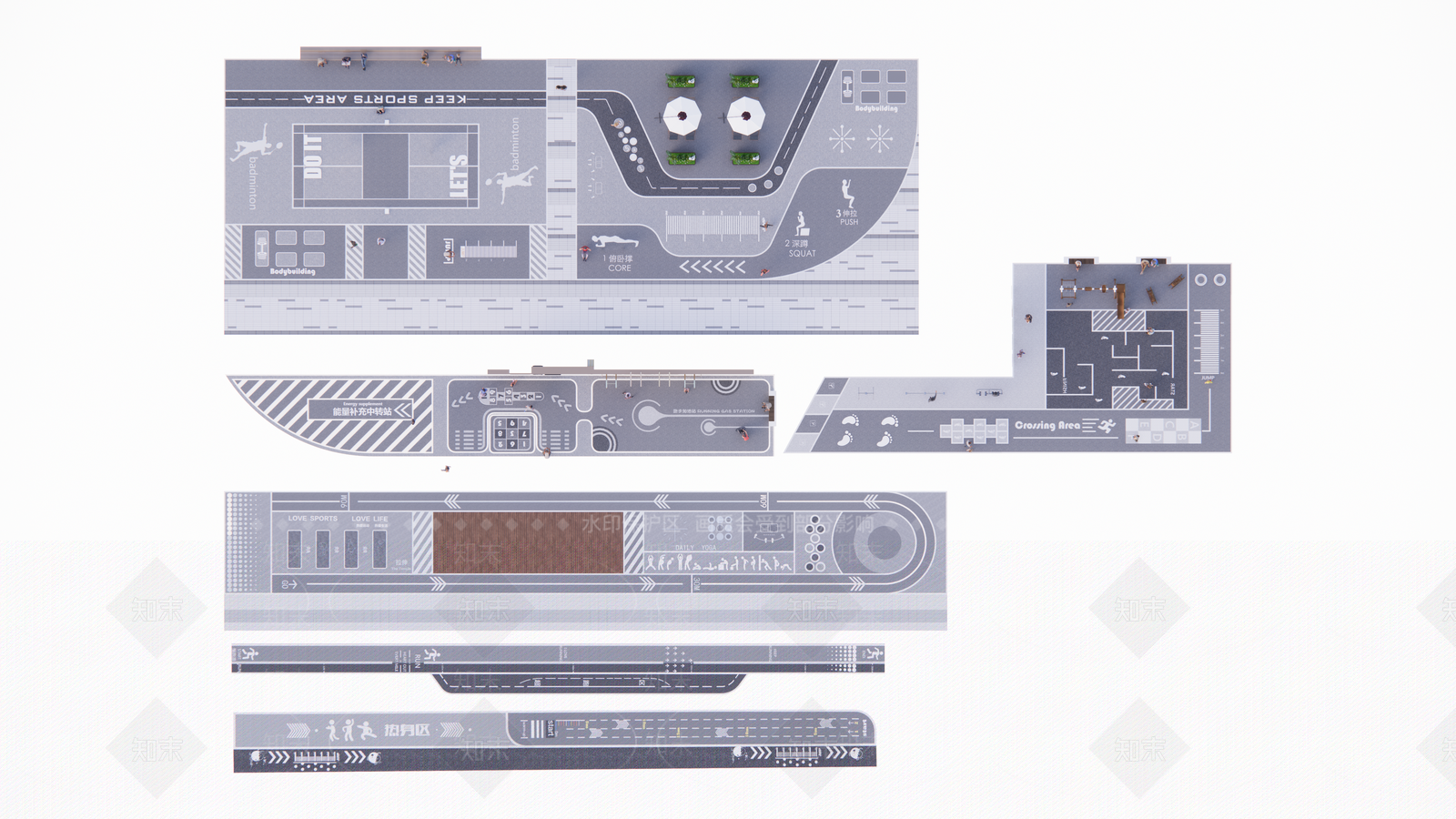 现代简约小区景观SU模型下载【ID:1179123048】
