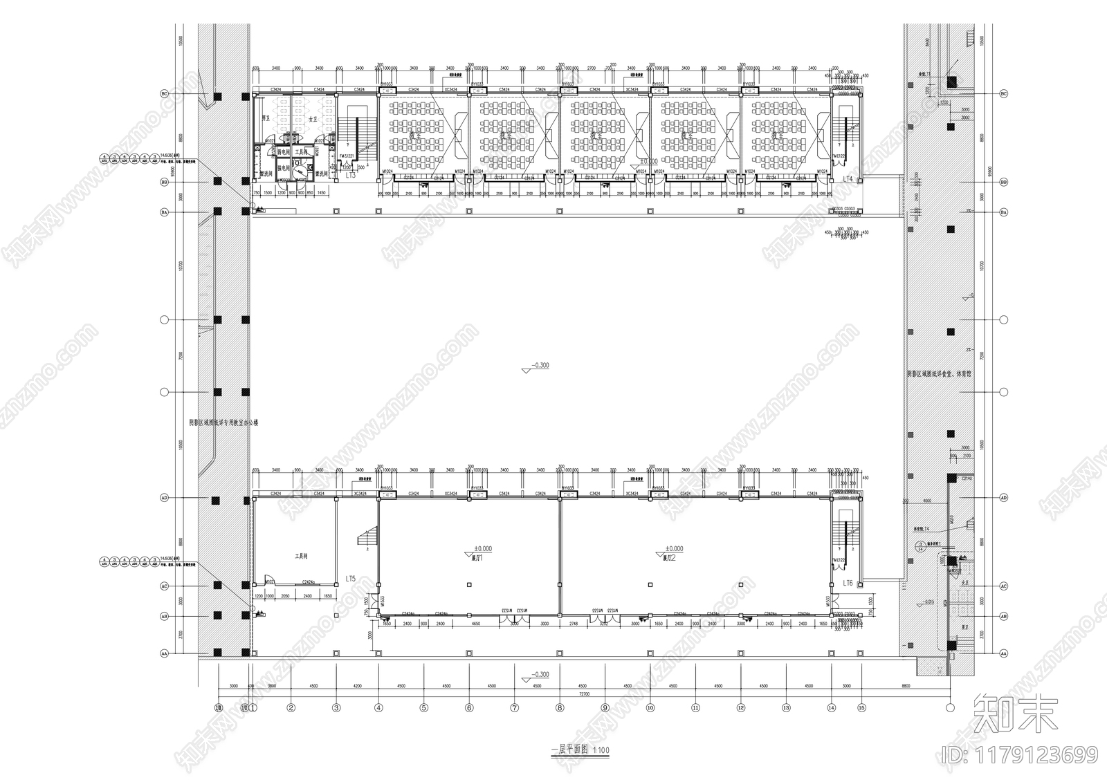 现代学校建筑施工图下载【ID:1179123699】