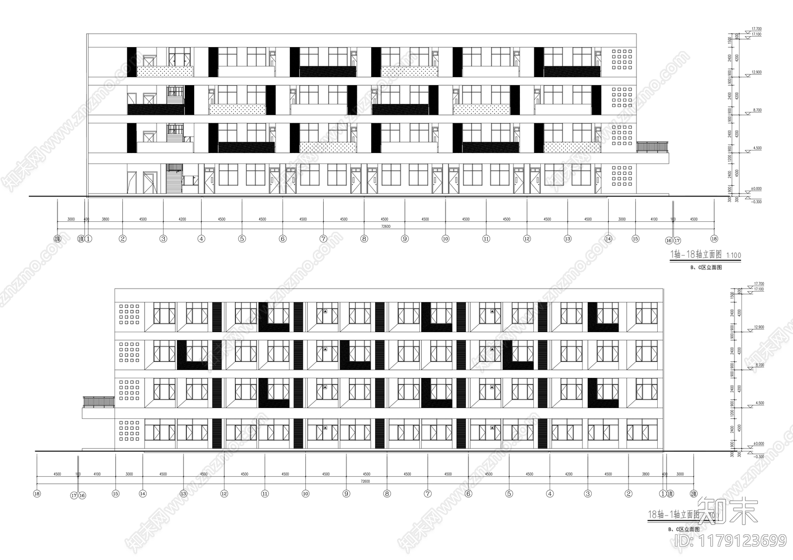 现代学校建筑施工图下载【ID:1179123699】