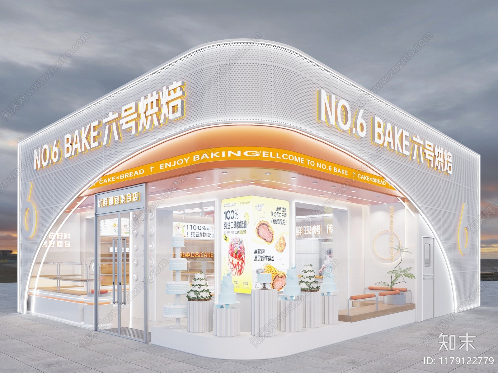 现代简约甜品面包店3D模型下载【ID:1179122779】