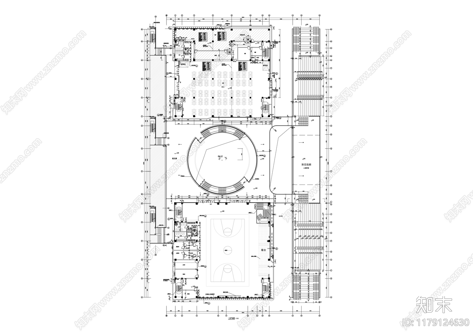 现代学校建筑cad施工图下载【ID:1179124630】