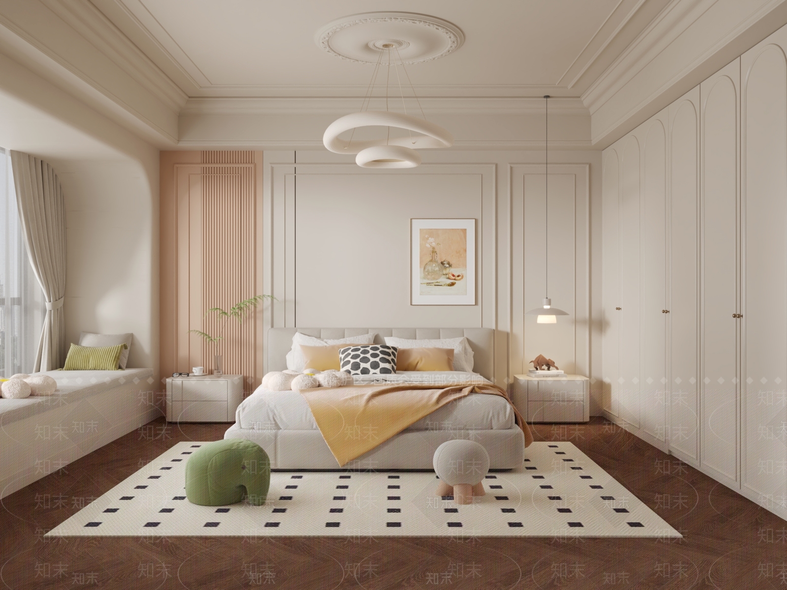简欧法式家居卧室3D模型下载【ID:1179128773】