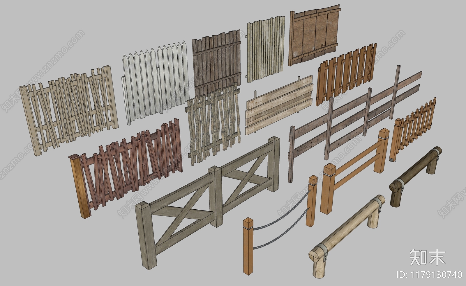 现代围栏护栏SU模型下载【ID:1179130740】