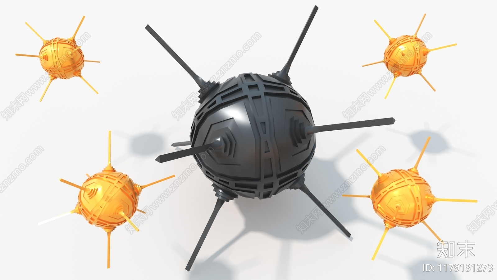 现代中式艺术装置3D模型下载【ID:1179131273】