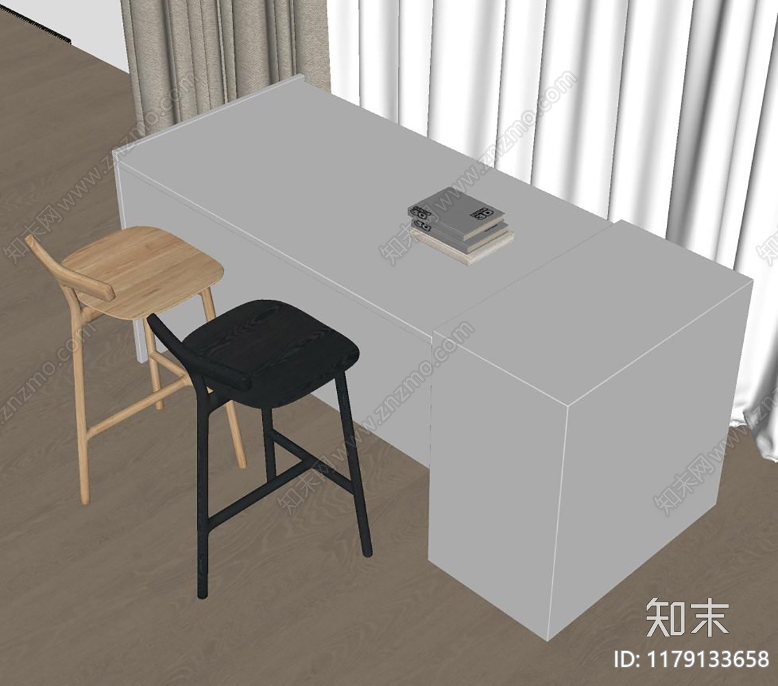 现代餐桌椅SU模型下载【ID:1179133658】